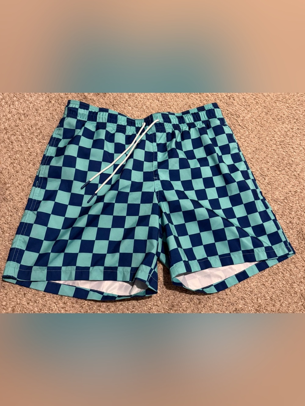 Goodfellow Men's Checkerboard Swim Shorts Size Medium